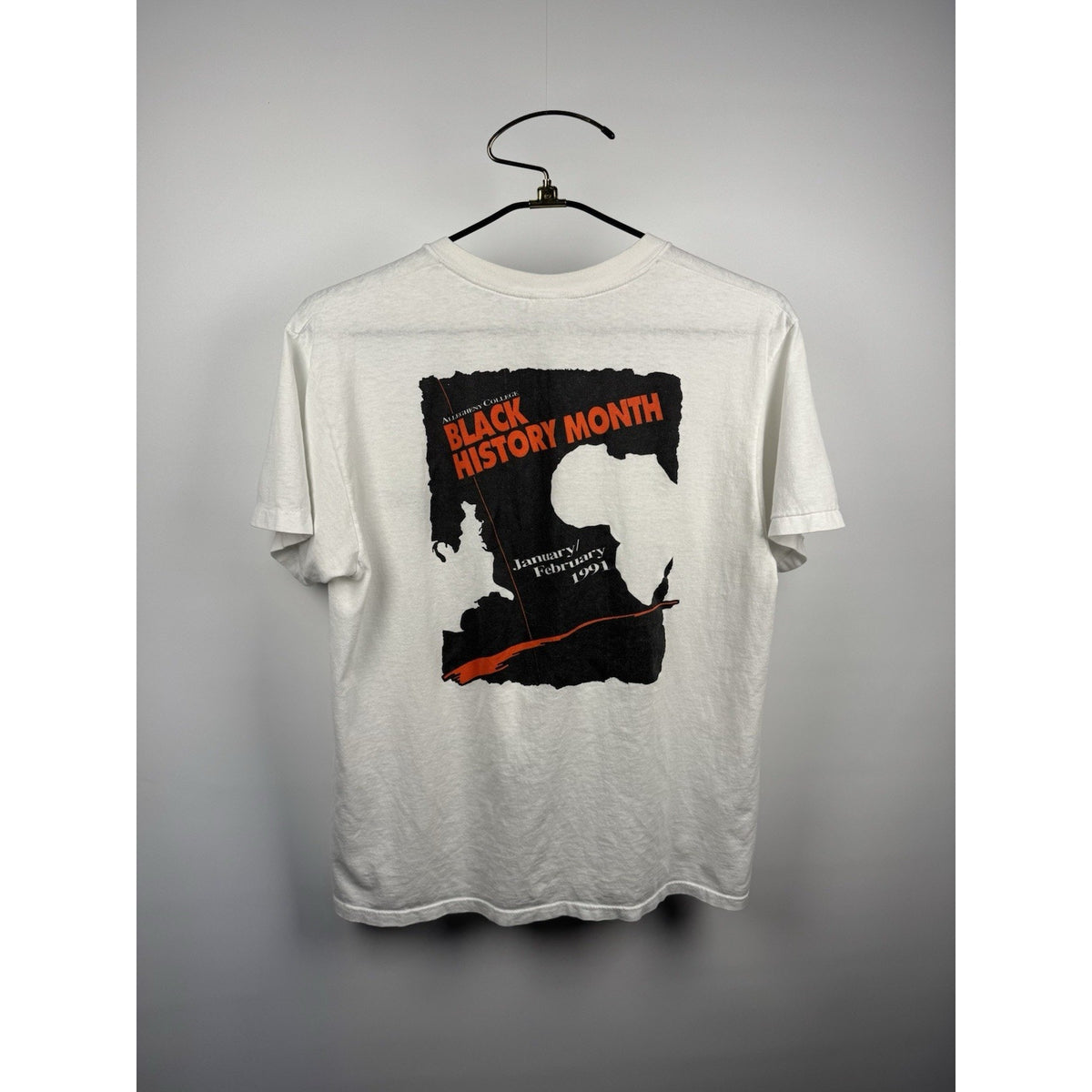Vintage 1991 Allegheny College Black History Month tee, Stedman, L