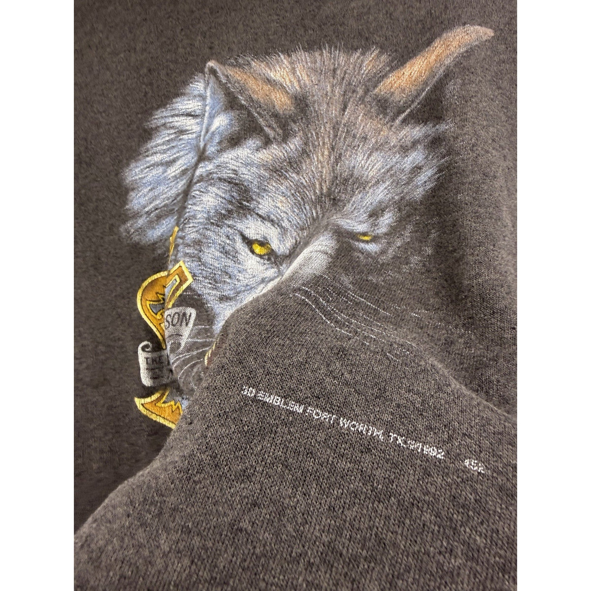 1992 3D Emblem Harley-Davidson wolf crewneck sweatshirt, USA made, faded, XL (24x27)
