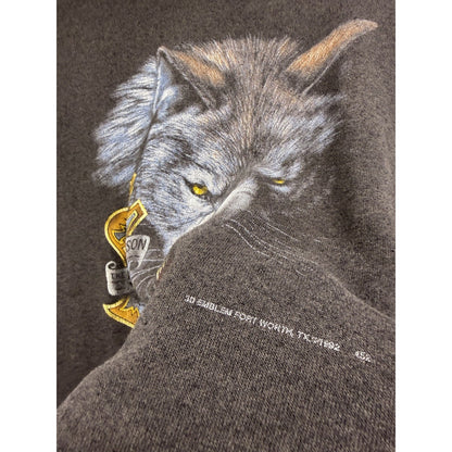 1992 3D Emblem Harley-Davidson wolf crewneck sweatshirt, USA made, faded, XL (24x27)