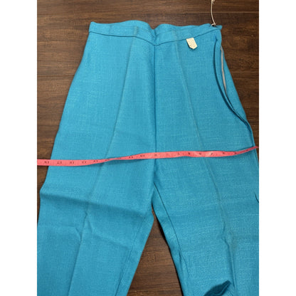 1960s Turquoise Knit Cigarette Pants - XS