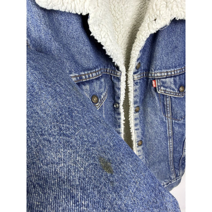 Vintage 1980s Levi's sherpa trucker denim jacket, USA made, L (40)