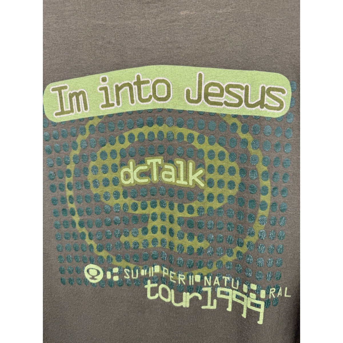 Vintage 1999 DC Talk Supernatural tour tee, glitter print, Anvil, XL