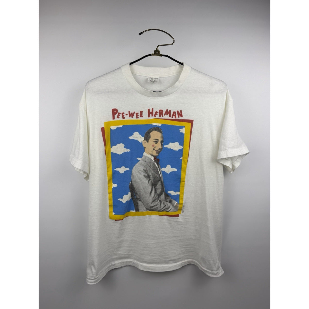 Vintage 80s Pee-wee Herman tee, Stanley DeSantis, cloud and sky, XL