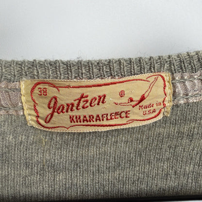 Vintage 1951 Jantzen Kharafleece Grey Men V Neck Sweater 38 Made in USA