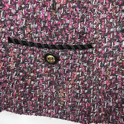 Vintage Henry Lee pink, black and gold boucle tweed boxy jacket, L/XL