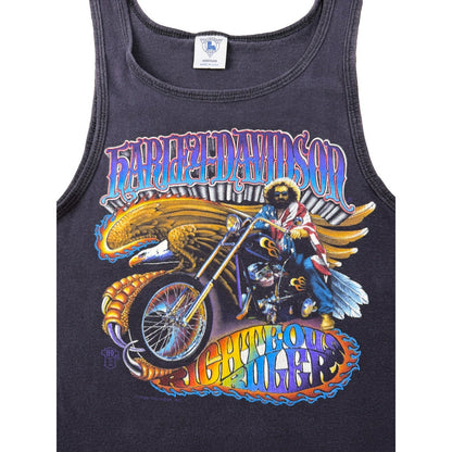 Vintage 1988 Harley Davidson Righteous Ruler Tank Top Cummins GA Back M 19x27