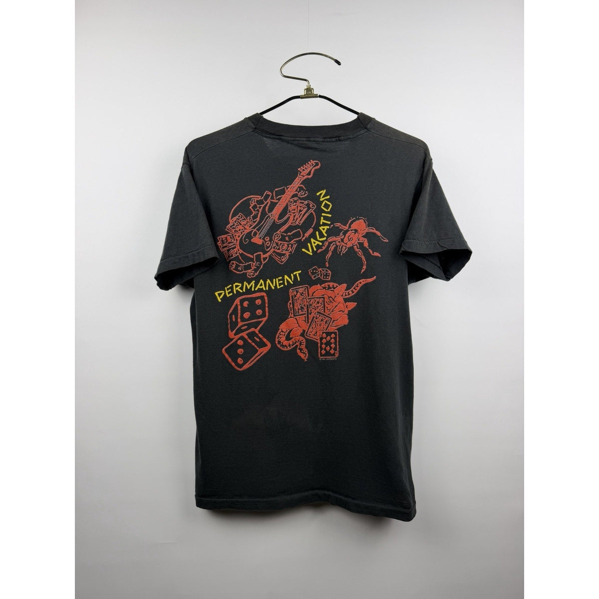 Vintage 1989 Aerosmith Permanent Vacation Tee Tattoo Flash Double Sided XL 22x29