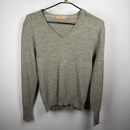 Vintage 1951 Jantzen Kharafleece Grey Men V Neck Sweater 38 Made in USA