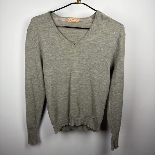 Vintage 1951 Jantzen Kharafleece Grey Men V Neck Sweater 38 Made in USA