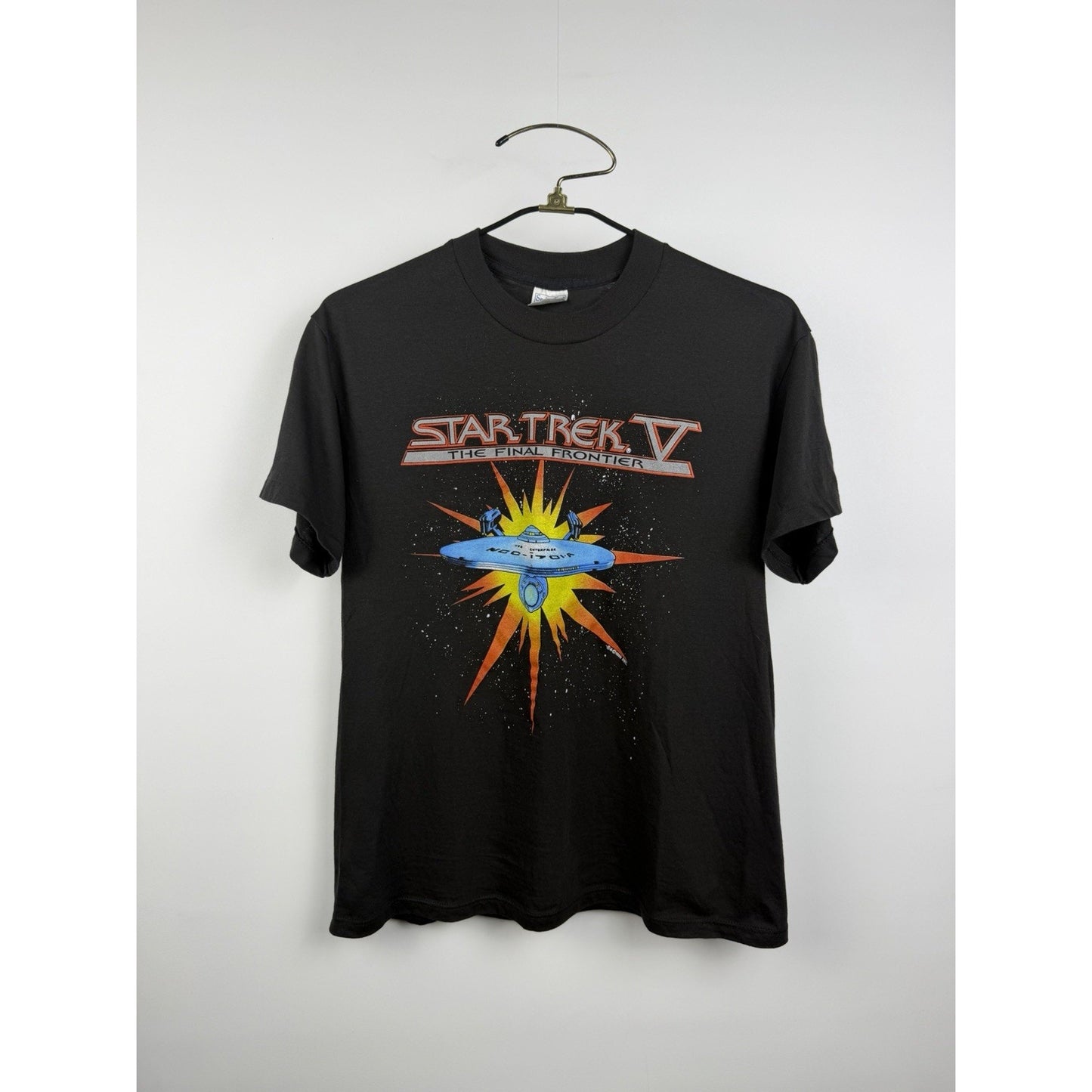Vintage 1989 Star Trek V The Final Frontier Movie Promo Shirt Two Sided M 20x26