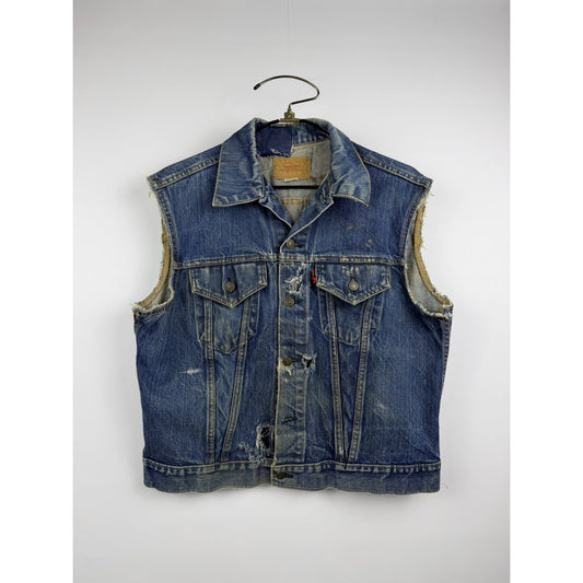 Levi’s Big E Cut Off vest, Type III distressed denim, 70505, 70s, L