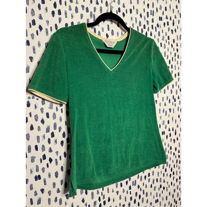 On the green, terrycloth top (1970s)