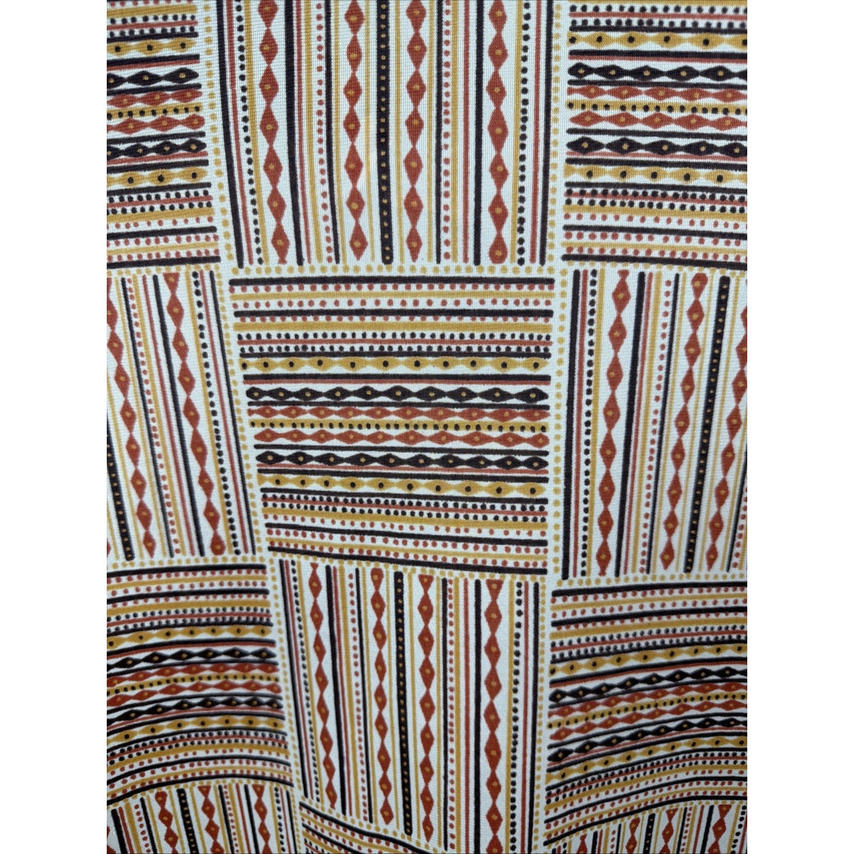 1970s disco dagger Collar novelty shirt abstract orange brown Pattern east Large