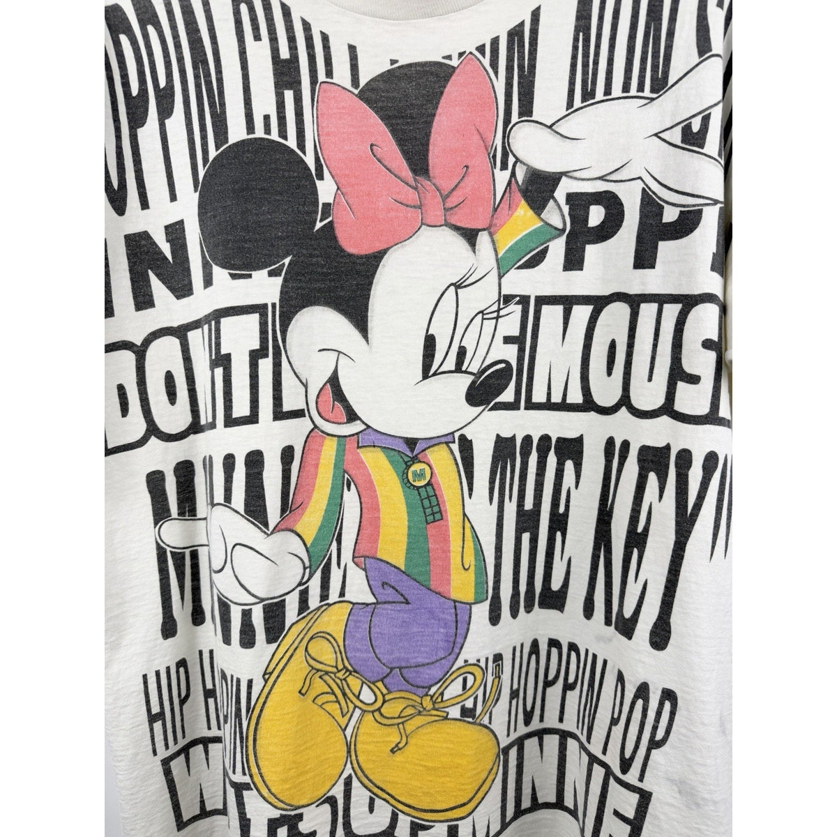 Vintage 90’s Disney Hip Hop Minnie Mouse AOP All Over Print Jerry Leigh XL 24x30