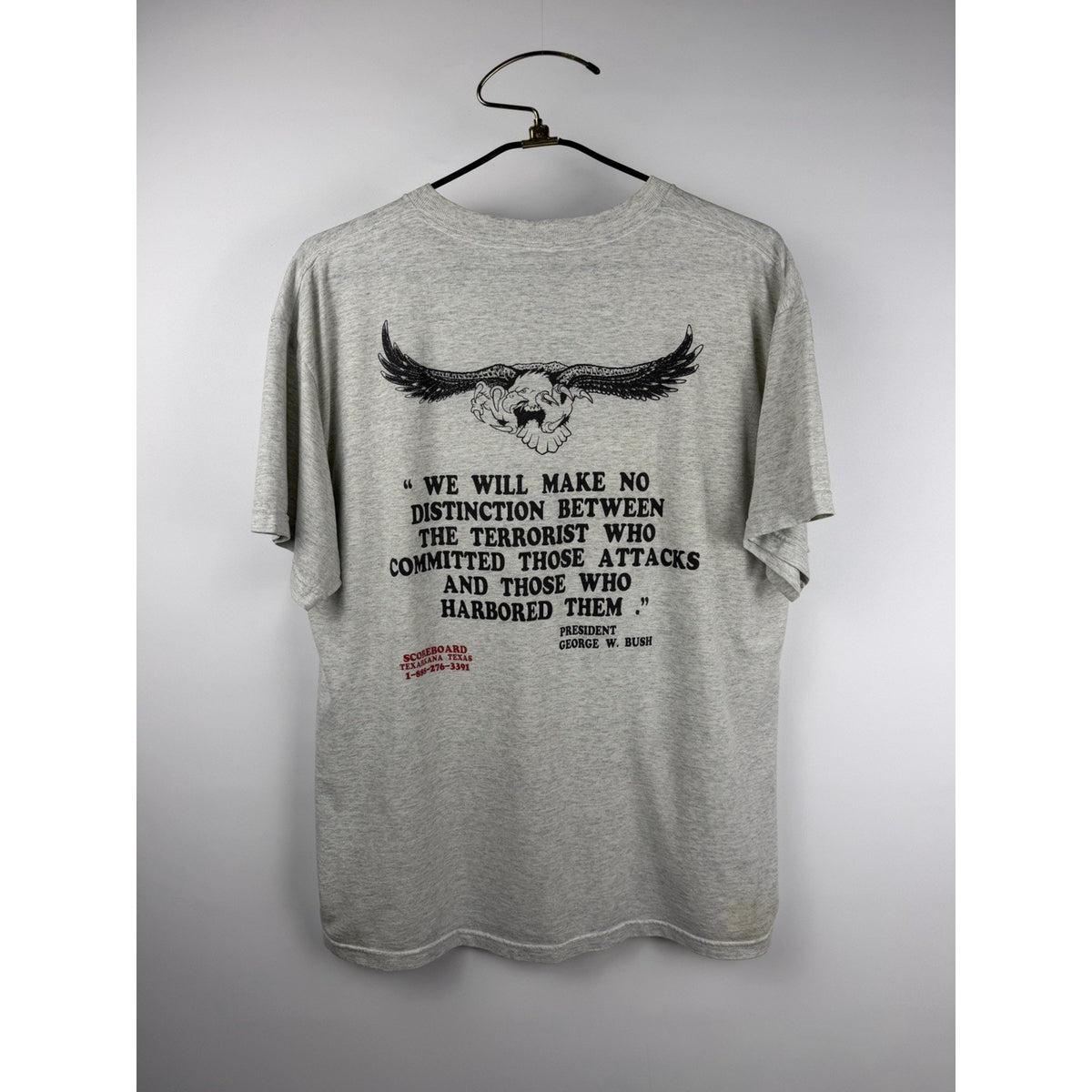 Vintage 9/11 Double Sided Shirt George Bush Quote Back Hit September 11 XL 24x29