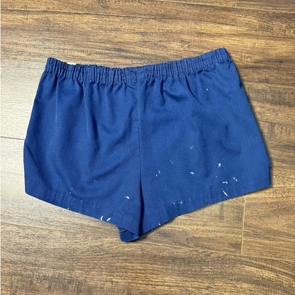 Thrashed Izod Lacoste track shorts (1980s)