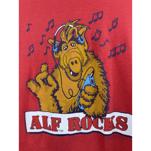 Vintage 1987 Alf Rocks Alien Production Single Stitch Top Half Tag Medium 19x24