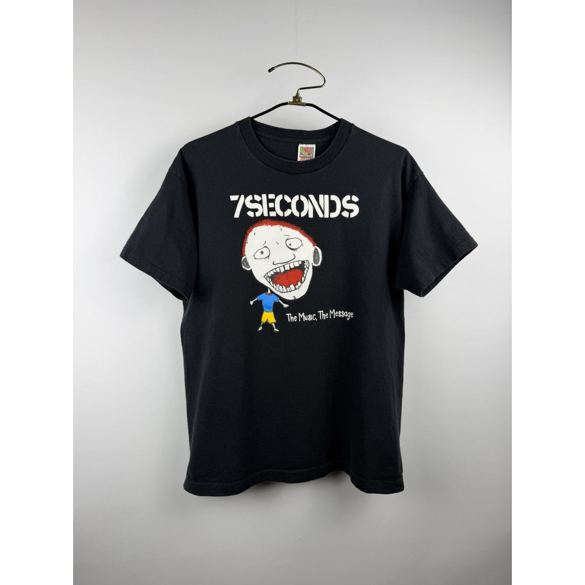 Vintage 1996 7 Seconds The Music, The Message teeth tee, XL