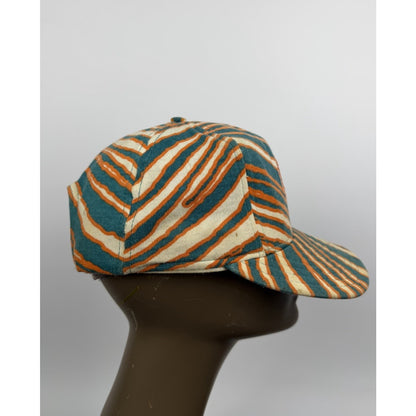 Vintage 90s Zubaz Zebra Striped Dolphins Snapback Hat Cap