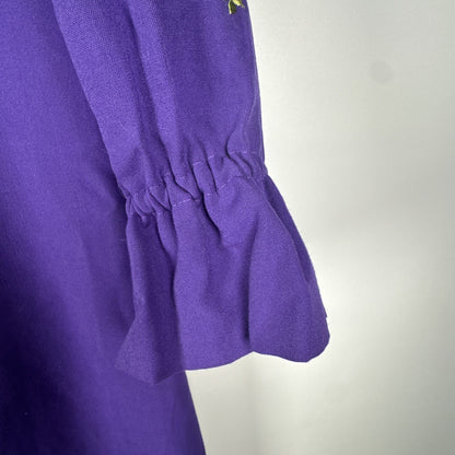Vintage 1970s Maxi Floral Embroidered Peasant Dress Bordados Mary Vi Mexican
