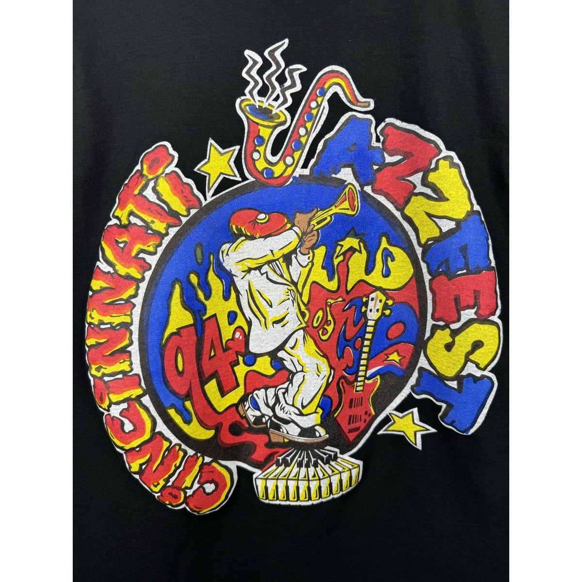 Vintage 1994 Cincinnati Jazz Fest Shirt R. Kelly Salt&Pepa Jodeci Large 21.5x29