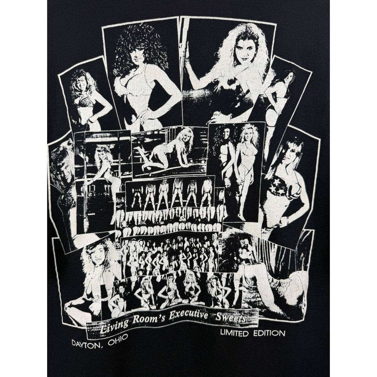 Vintage 90s The Living Room strip club gooner tee, Jerzees, XL