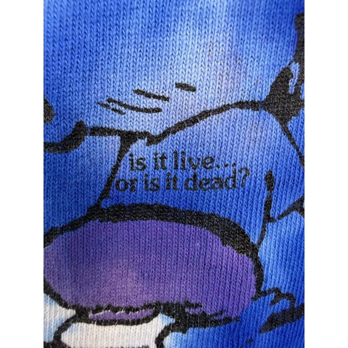 Vintage 90’s Grateful Dead Calvin and Hobbes Not Fade Away Tie Dye Tee XL 24x29
