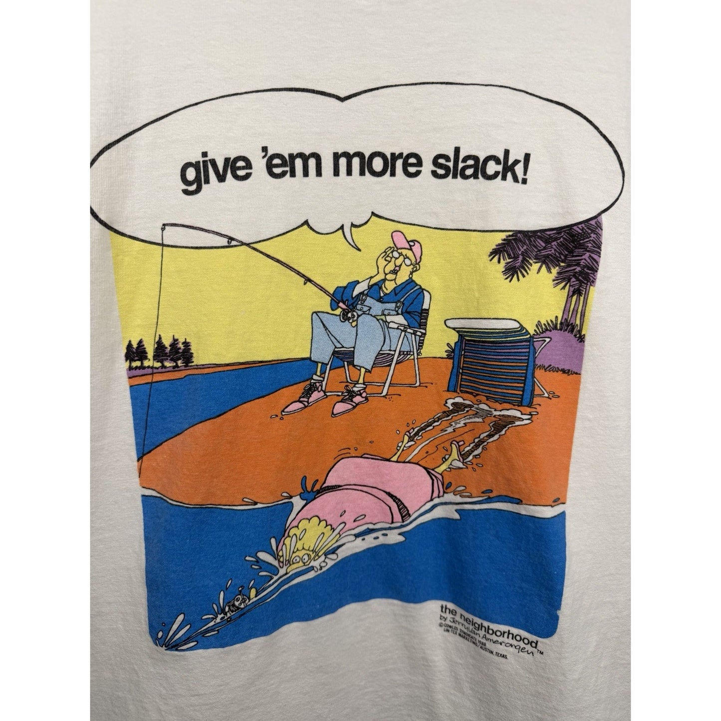 Vintage 1988 The Neighborhood Give Slack Jerry Amerongen Comic Art Shirt L 20x28