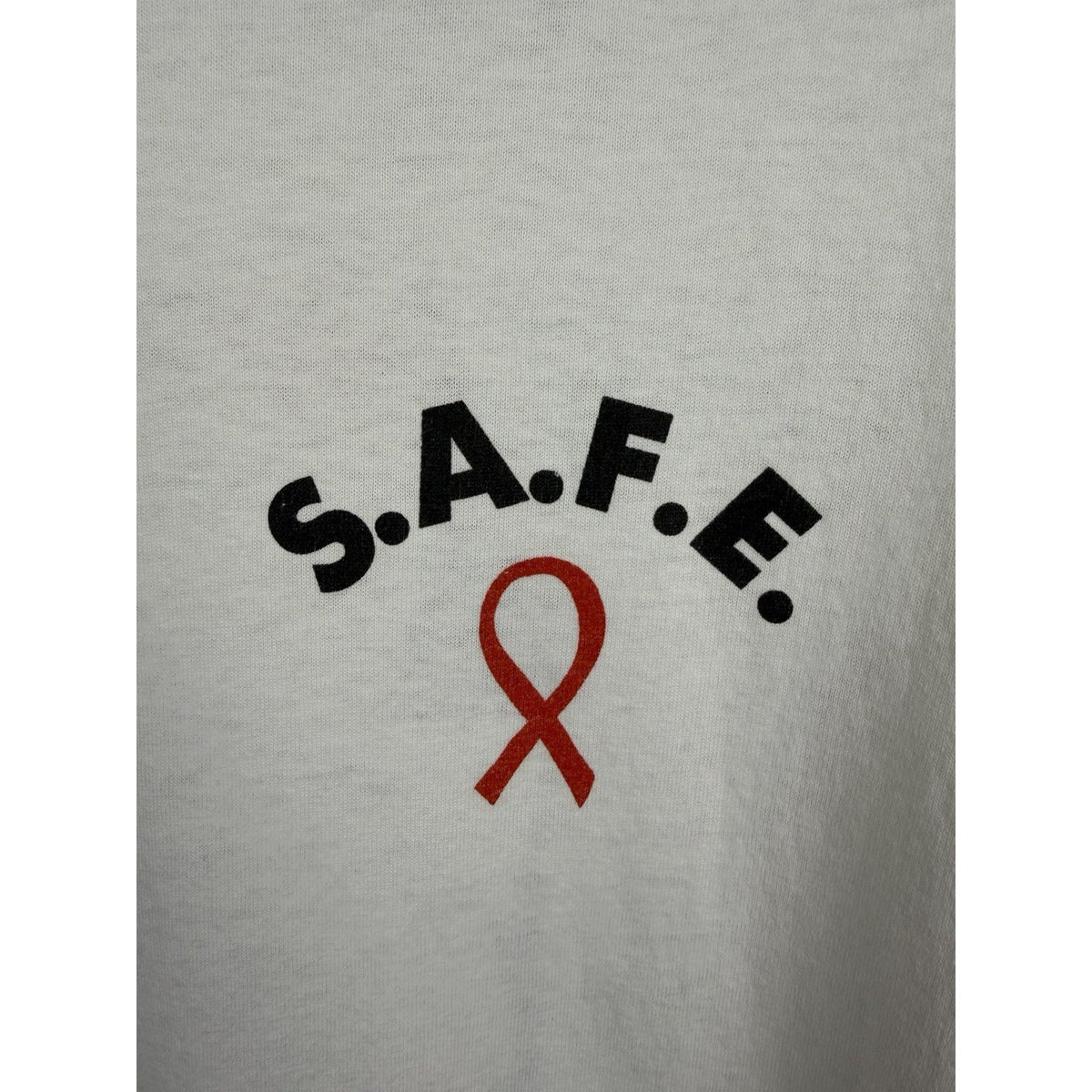 Vintage 90s SAFE Stop AIDS For Everyone tee, single stitch, XL