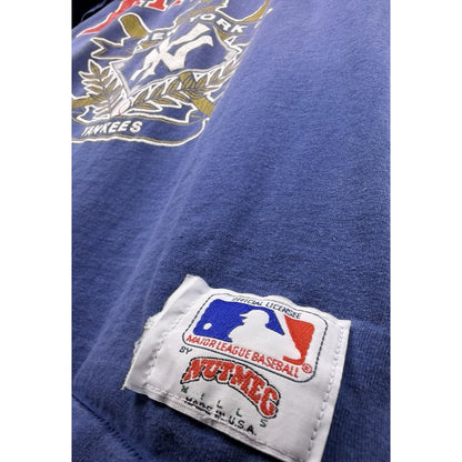 Vintage 90s New York Yankees crest tee, Nutmeg, single stitch, XL