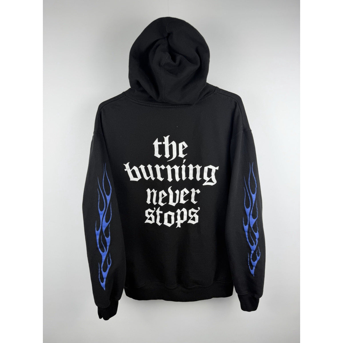 2017 Left Behind Band Hoodie Flame Sleeves Hardcore Pure Noise Records L 23x28