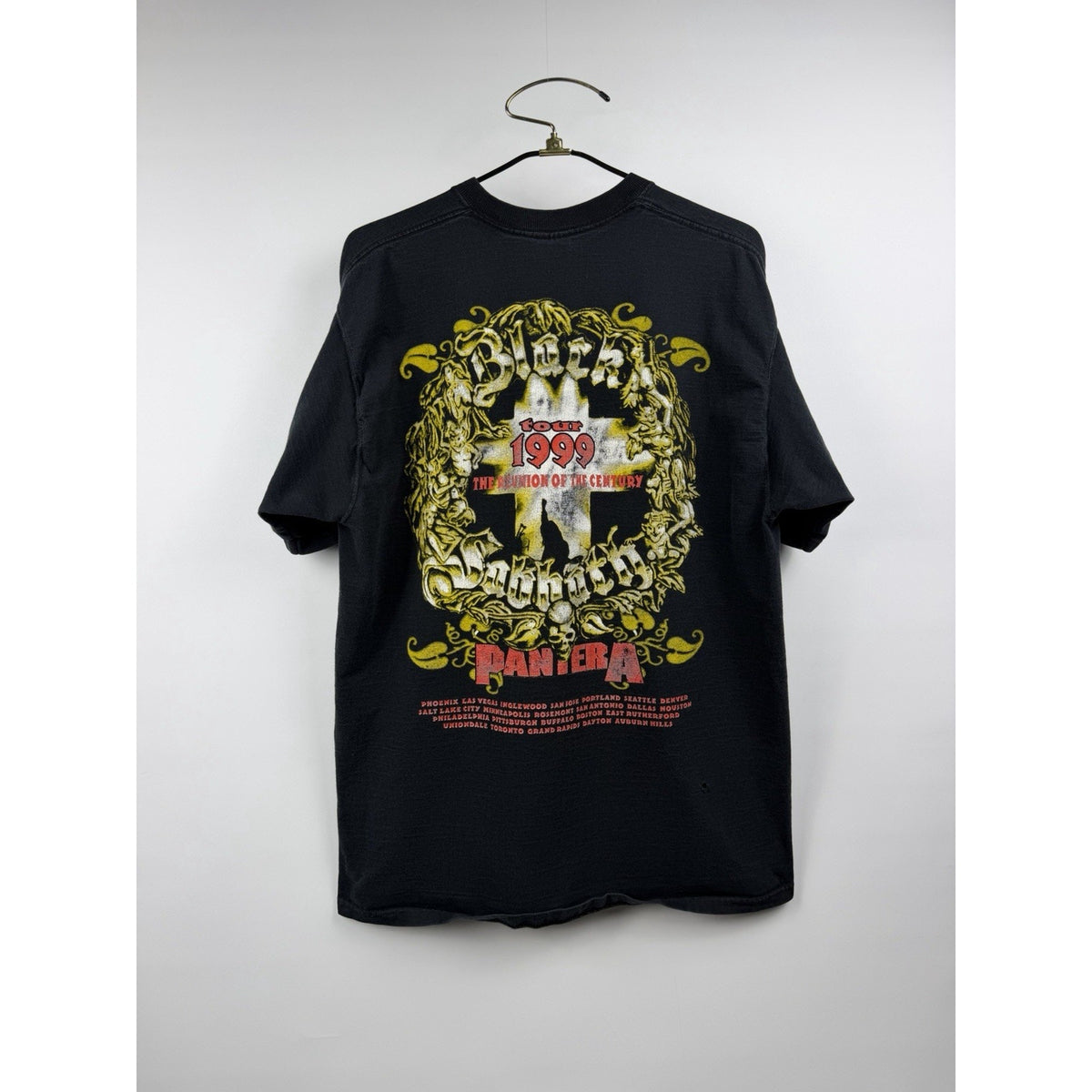 Vintage 1999 Black Sabbath Reunion Tour Double Sided Pantera Back Hit XL 23.5x31