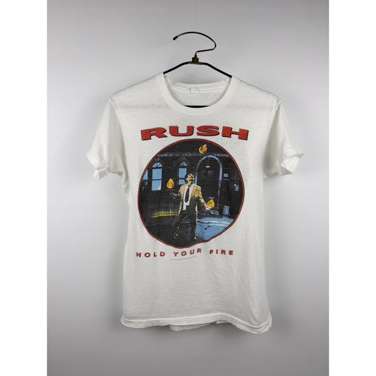 Vintage 1987 RUSH Hold Your Fire Tour Tee Single Stitch Rare Medium 19x27
