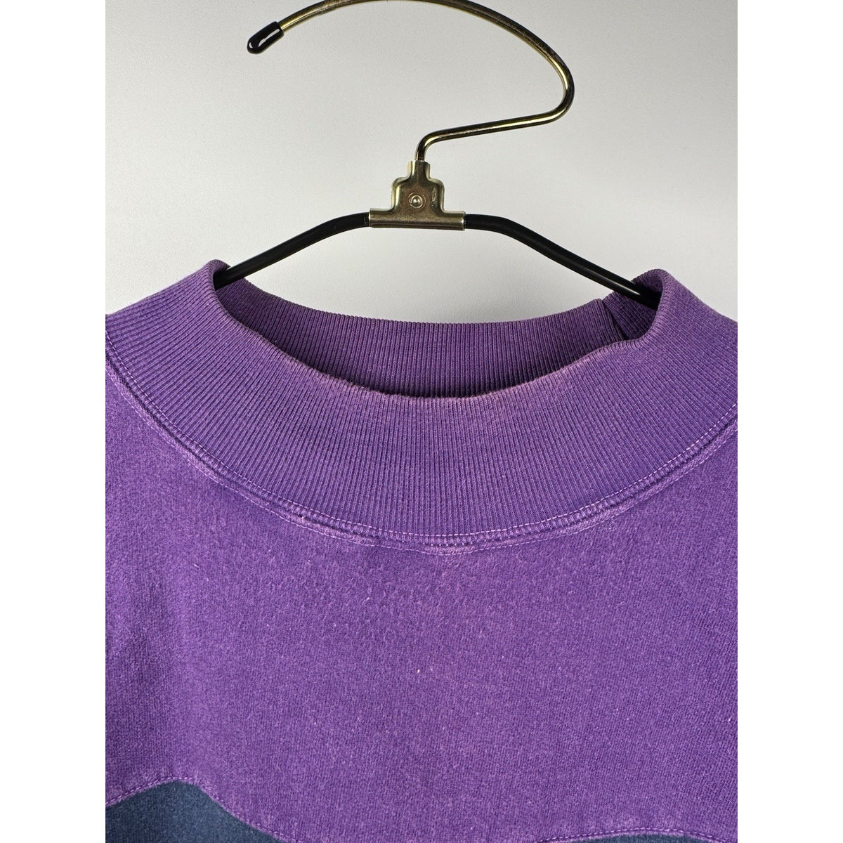 Vintage 90s Chaps Ralph Lauren purple crewneck, navy chest stripe, L