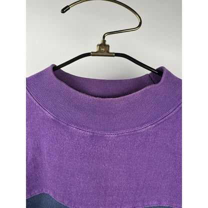 Vintage 90s Chaps Ralph Lauren purple crewneck, navy chest stripe, L