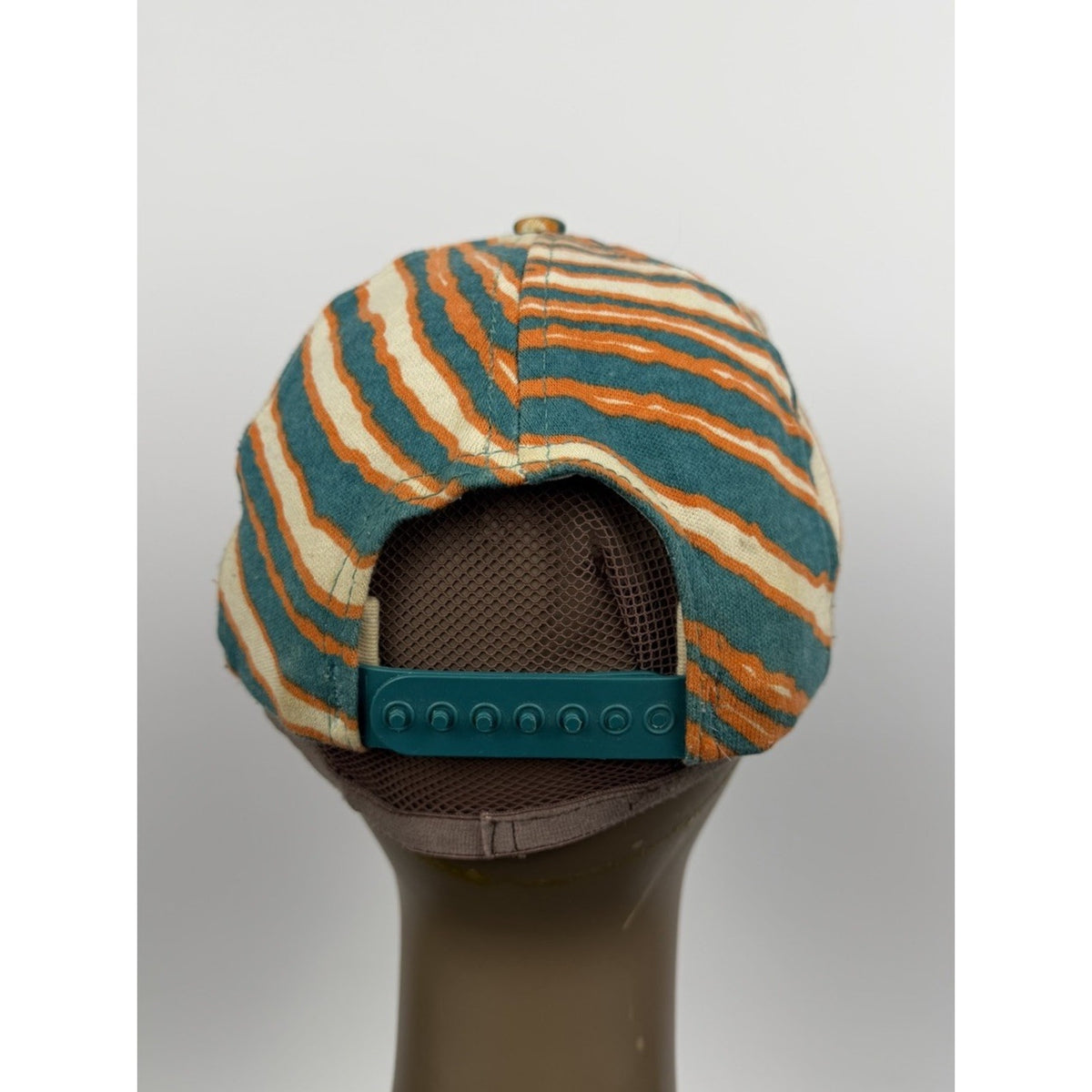 Vintage 90s Zubaz Zebra Striped Dolphins Snapback Hat Cap