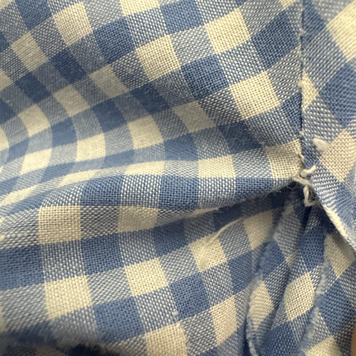 1970s Neiman Marcus Men’s Blue White Checked Button Down Shirt