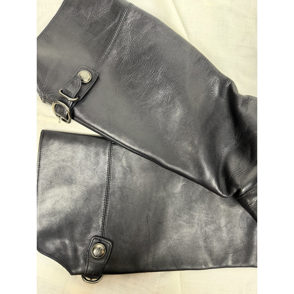 Coach Benita black leather over-the-knee riding boots, size 9.5 B