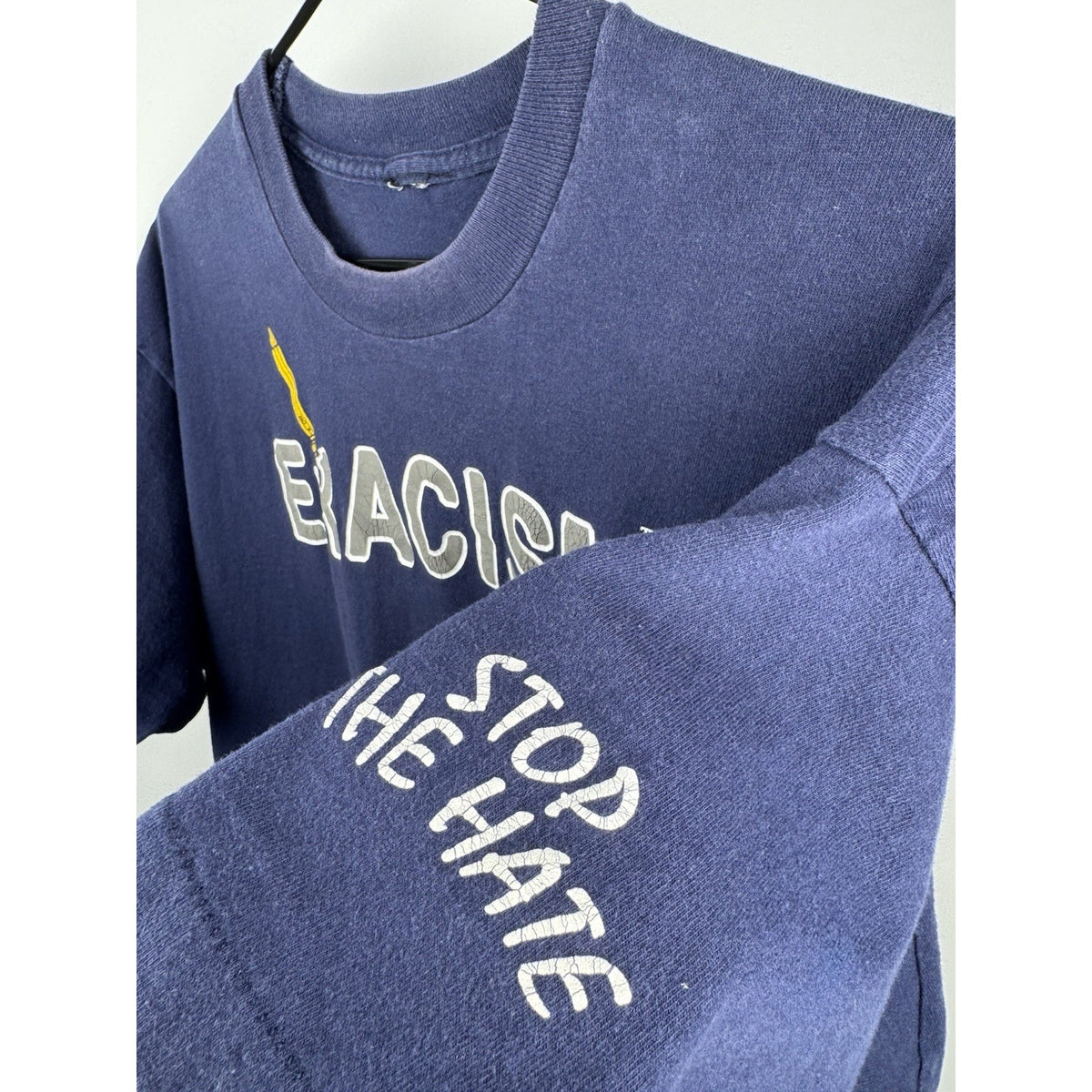 Vintage 1993 Eracism Stop the Hate double sided tee, single stitch, XL