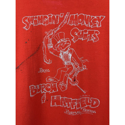 Vintage 1979 Burch & Hatfield Swingin’ Monkey Suits Distresssed Ringer L 21x27