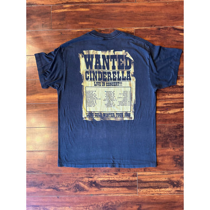 wanted poster on back of shirt with tour dates