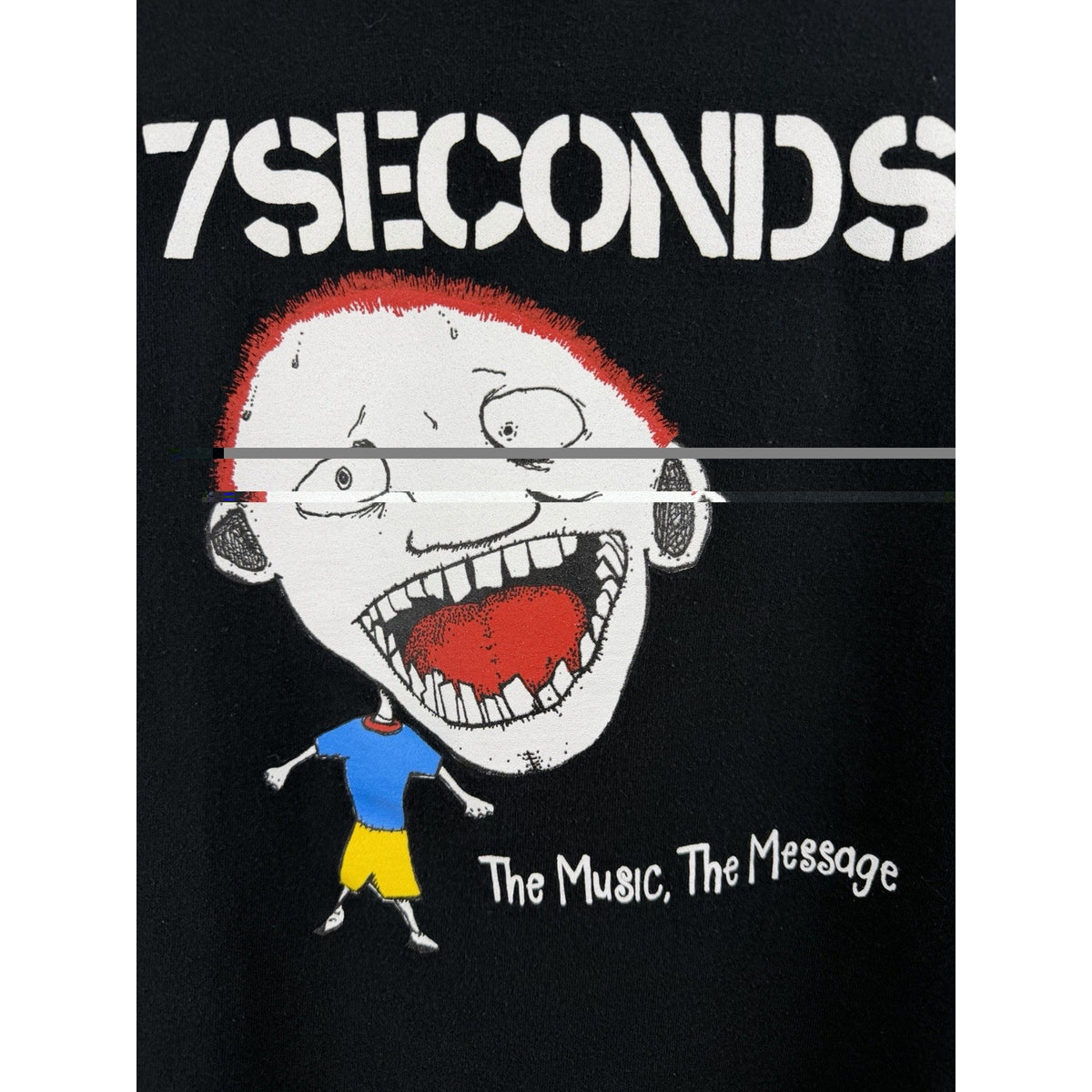 Vintage 1996 7 Seconds The Music, The Message teeth tee, XL