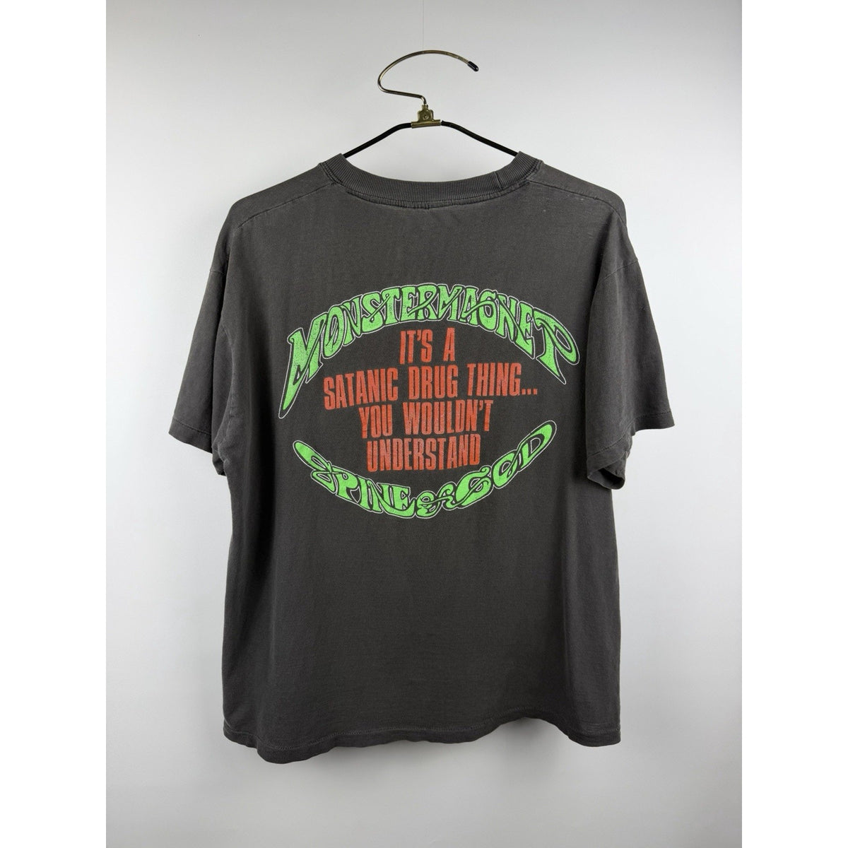 Vintage 1991 Monster Magnet Spine of God tee, Satanic Drug Thing, XL