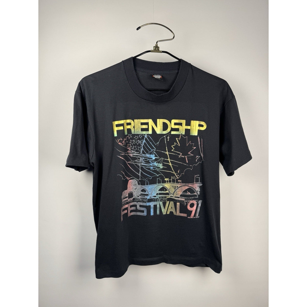Vintage 1991 Friendship Festival USA & Canada Celebration Shirt Rare Large 22x27