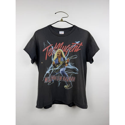 Vintage 1999 Ted Nugent Millennium Madman Distressed & Chopped Tee Large 23x26