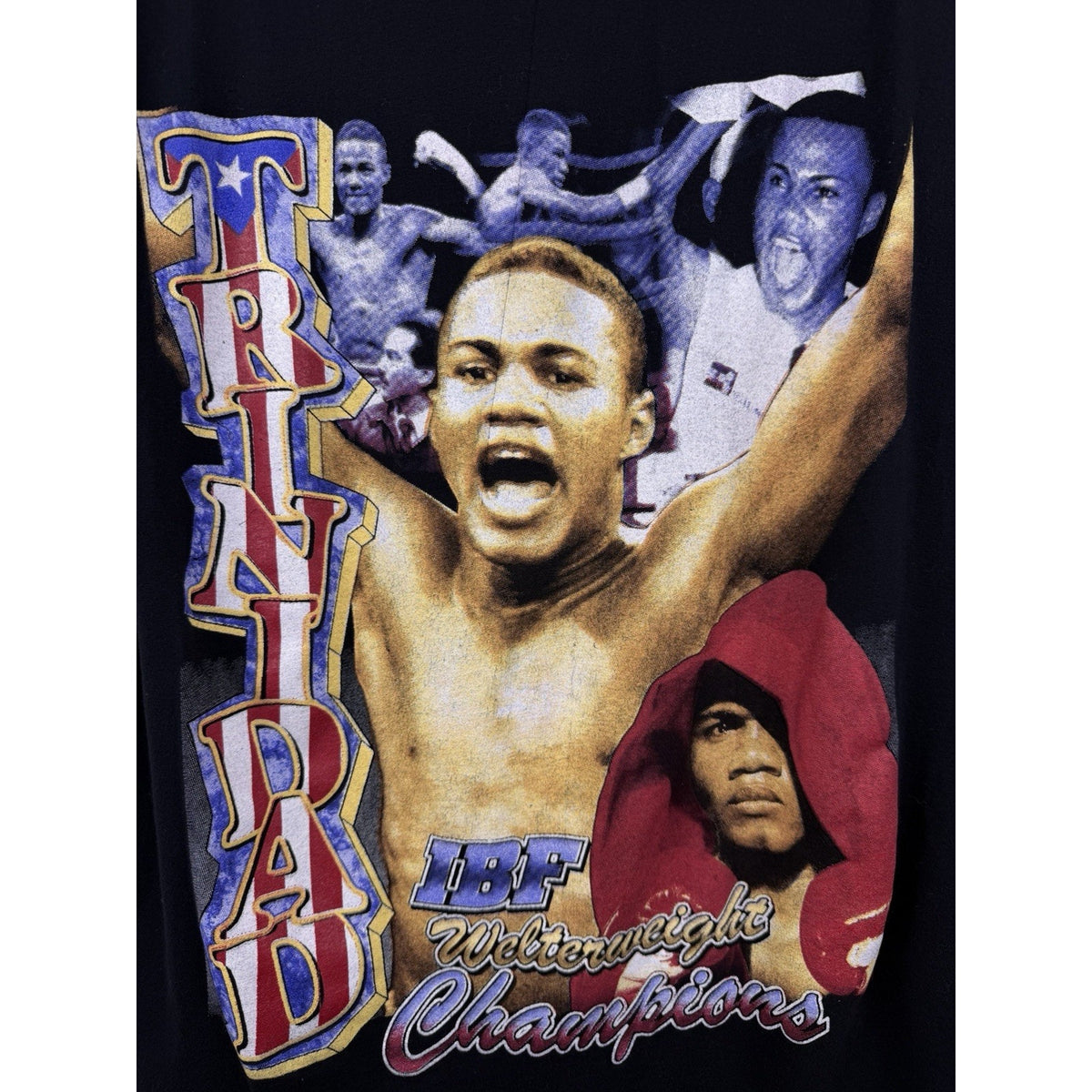 Vintage 90’s Felix Trinidad IBF Welterweight Boxing Rap Style Tee Rare XL 24x28