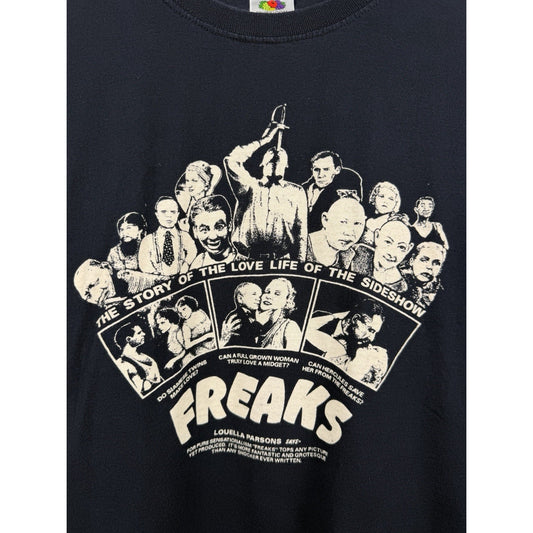 Vintage 2005 Tod Browning Freaks Silent Movie Horror Poster Graphic Tee L 22x27