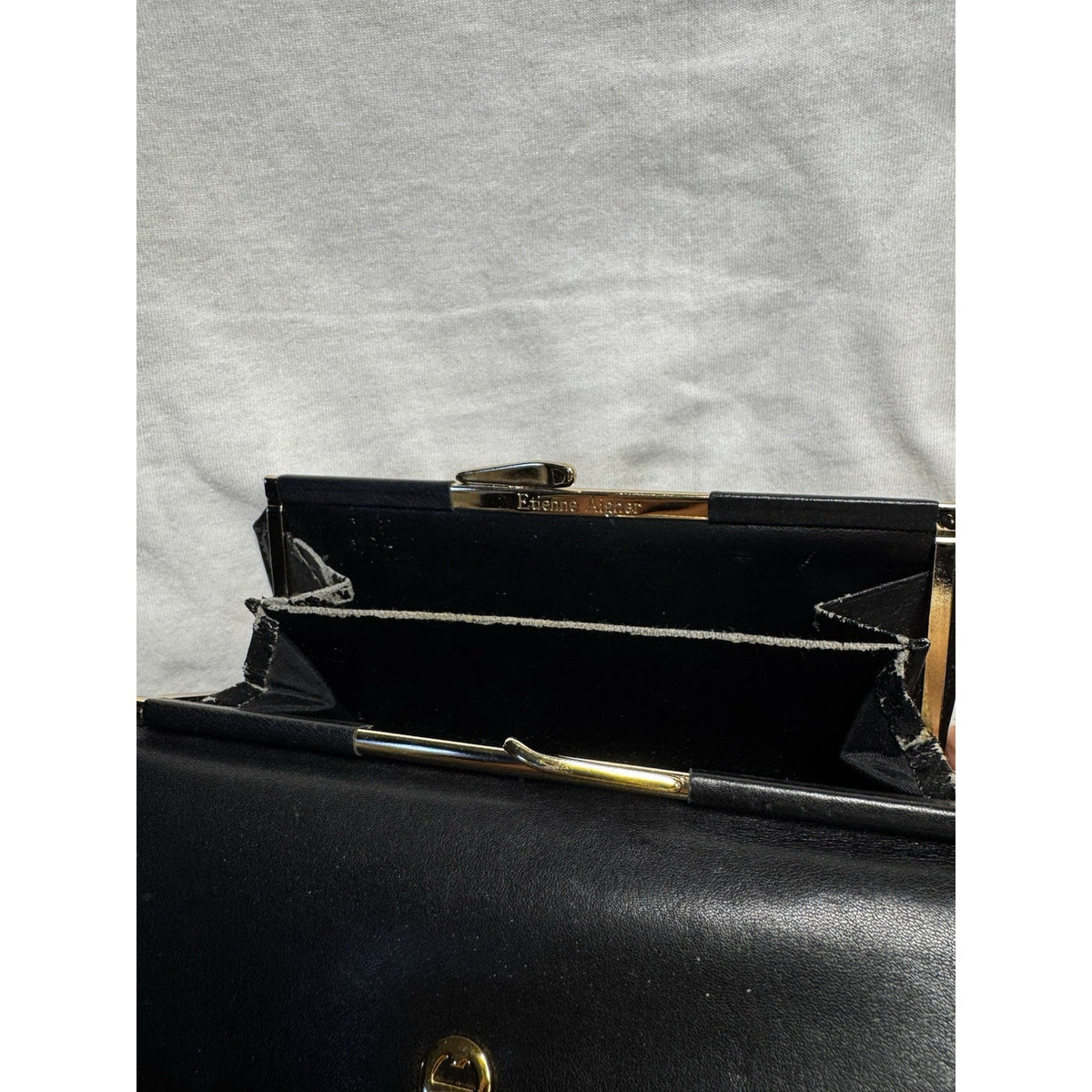 Vintage 1980s Etienne Aigner Black Leather Designer Long Wallet