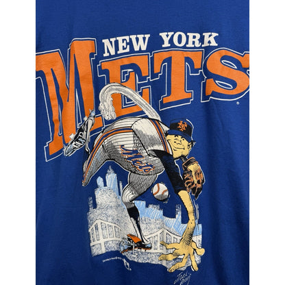 Vintage 1991 New York Mets Jack Davis caricature art tee, M