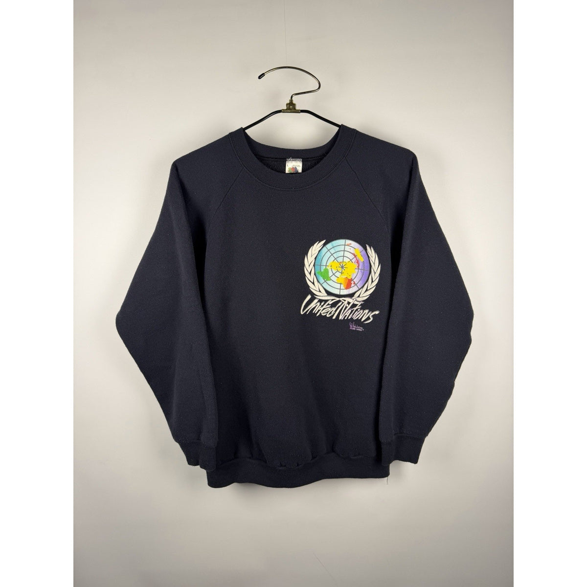 Vintage 1992 United Nations double sided crewneck sweatshirt, L